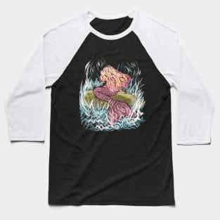A little Mermaid sitting on a rock. Baseball T-Shirt